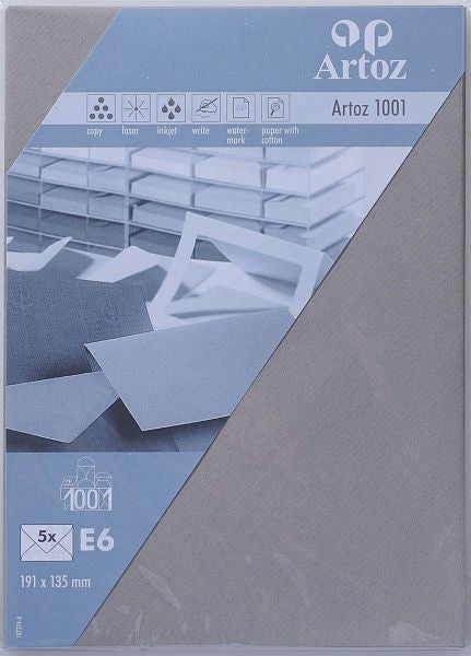 Artoz Couvert 190 × 136 mm, graphit, 100 g/m² – Artoz – 5 Stk.