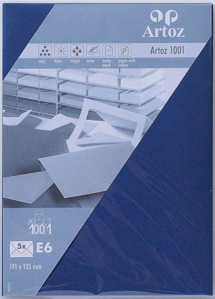 Artoz Couvert 135 × 191 mm, ohne Fenster, blau, 100 g/m²