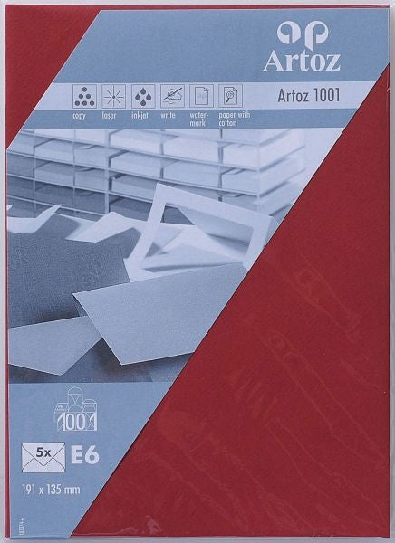 Artoz Couvert 135 × 191 mm, ohne Fenster, Bordeaux, 100 g/m²