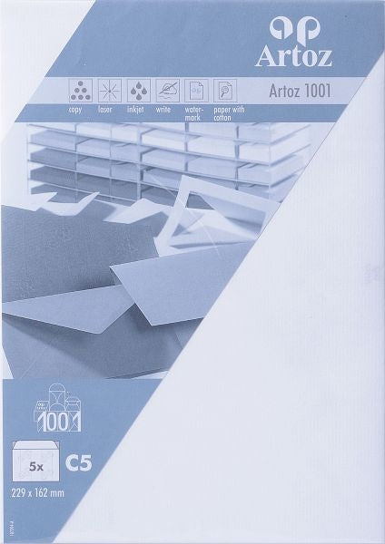 Artoz Couvert C5, ohne Fenster, weiss, 100 g/m²