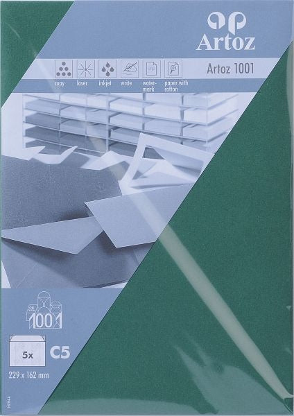 Artoz Couvert C5, ohne Fenster, grün, 100 g/m²