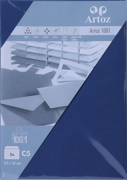 Artoz Couvert C5, ohne Fenster, blau, 100 g/m²