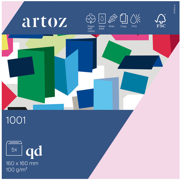 Artoz Umschlag 160 × 160 mm, selbstklebend, Kirschblüte, 100 g/m² – 5 Stk.