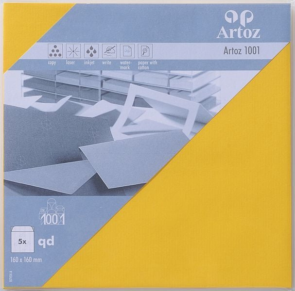 Artoz Couvert 160 × 160 mm, ohne Fenster, dunkelgelb, 100 g/m²