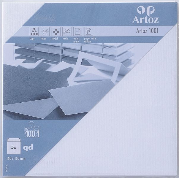 Artoz Couvert 160 × 160 mm, ohne Fenster, weiss, 100 g/m²