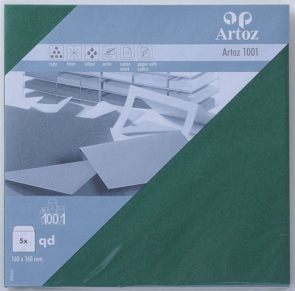Artoz Couvert 160 × 160 mm, ohne Fenster, grün, 100 g/m²