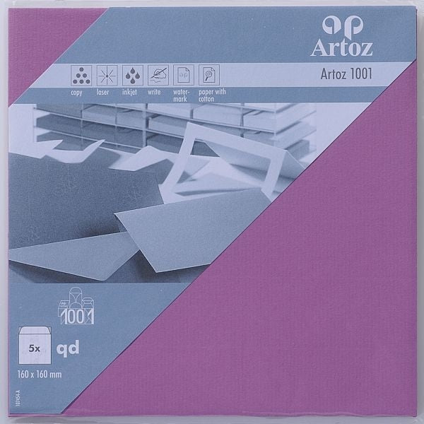 Artoz Couvert 165 × 165 mm, Holunder, 100 g/m² – 5 Stk.