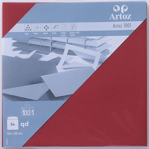 Artoz Couvert 160 × 160 mm, ohne Fenster, Bordeaux, 100 g/m²