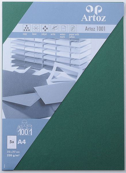 Artoz Grusskarten – A4, 220 g/m², Racing Green – 5 Stk