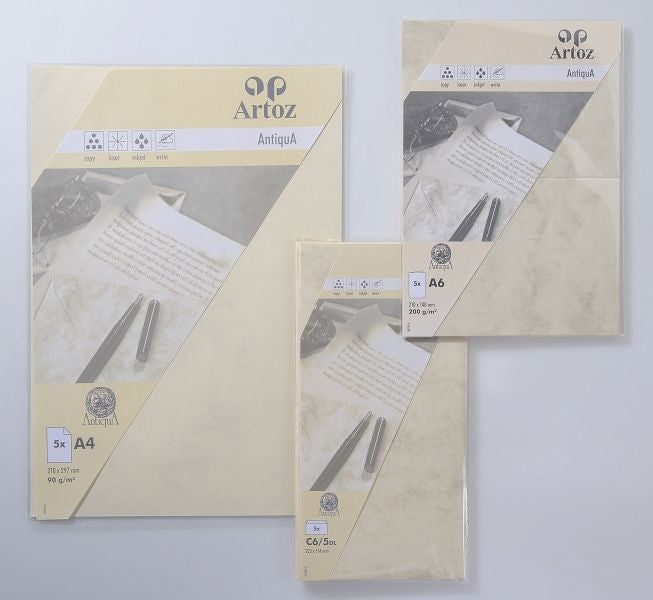 Artoz Brief-/Doppelkarten – 211 × 300 mm – Papier, chamois – A4 – 90 g/m² – 5 Blatt