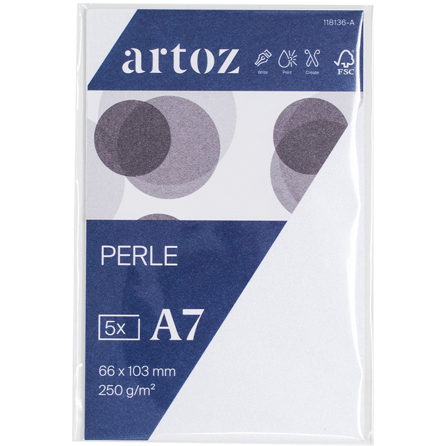 Artoz Visitenkarten – 70 × 105 mm, satiniert, 250 g/m², beidseitig bedruckbar, 5 Karten