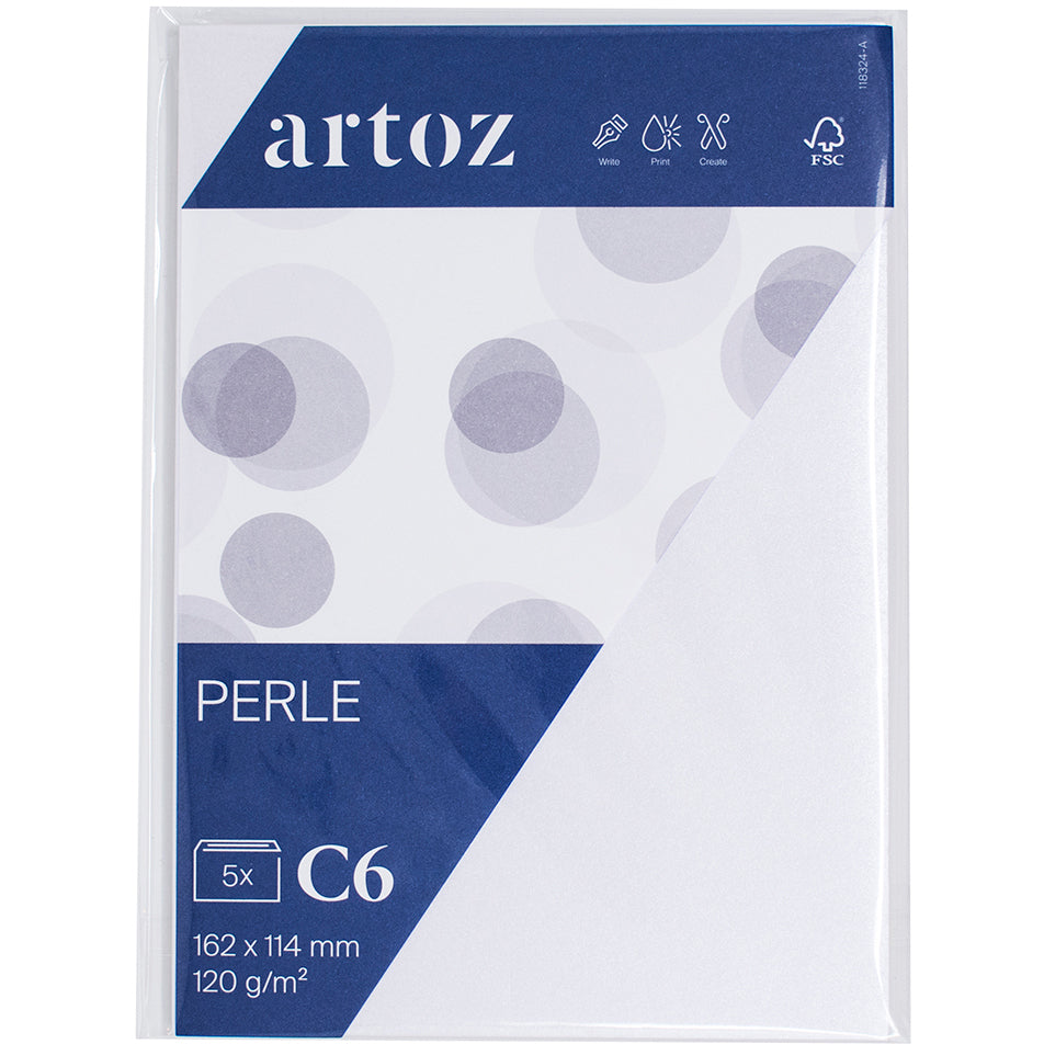 Artoz Couvert C6, Selbstklebend, weiss, 120 g/m², Perle – 5 Stk.