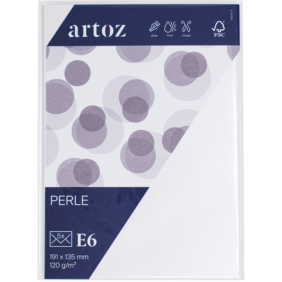 Artoz Couvert E6, Nassklebung, Weiss, 120 g/m² – Artoz – 5 Stk.