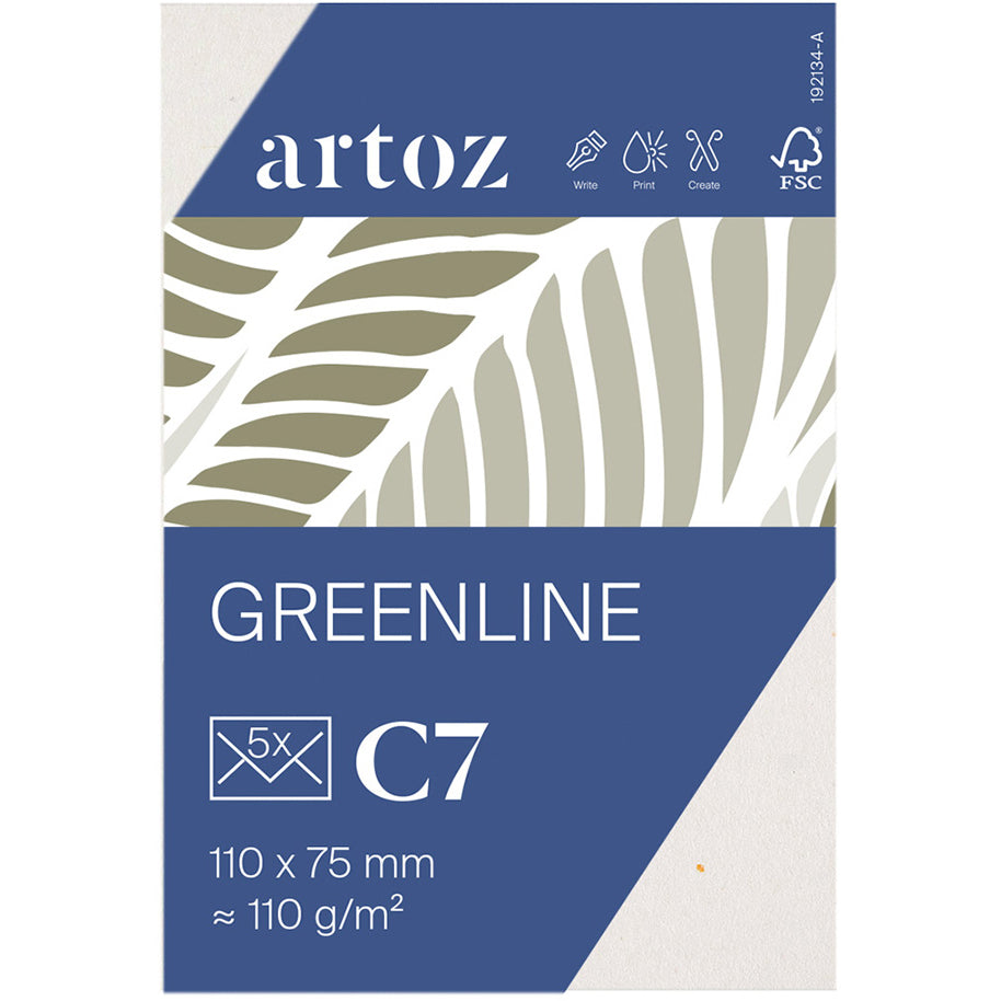 Artoz Briefumschlag C7, Nassklebung, Tortilla, 120 g/m², Greenline – 5 Stk.