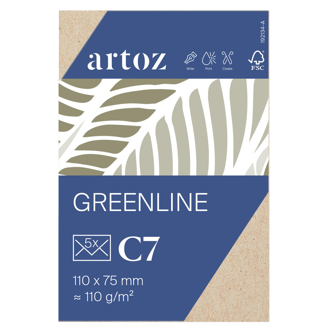 Artoz Couvert C7, ohne Fenster, Nassklebung, desert, 120 g/m², Greenline – 5 Stk.