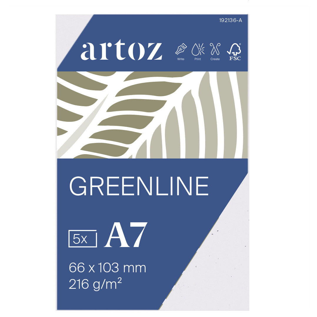 Artoz Greenline Visitenkarten – 65 × 105 mm, 215 g/m², Birke, 5 Karten