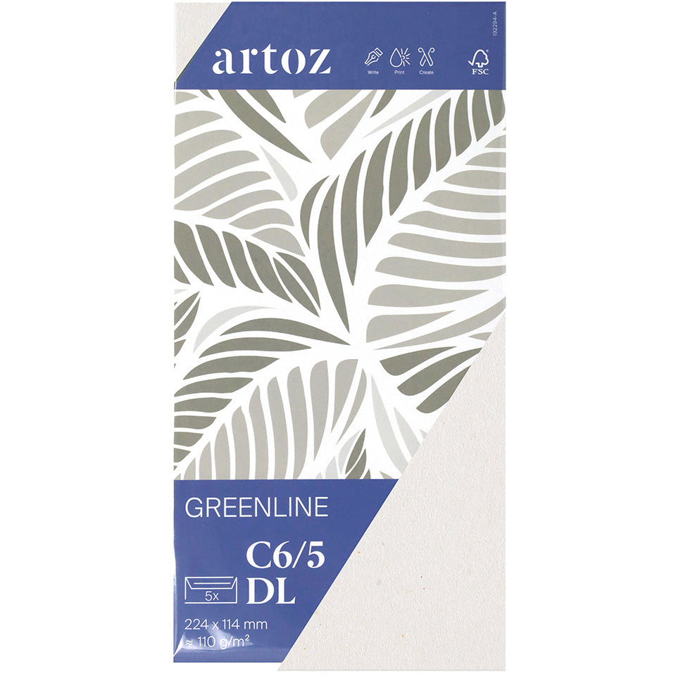 Artoz Couvert C5/6, ohne Fenster, Haftklebung, Tortilla, 120 g/m², Greenline Papier – Artoz – 5 Stk.