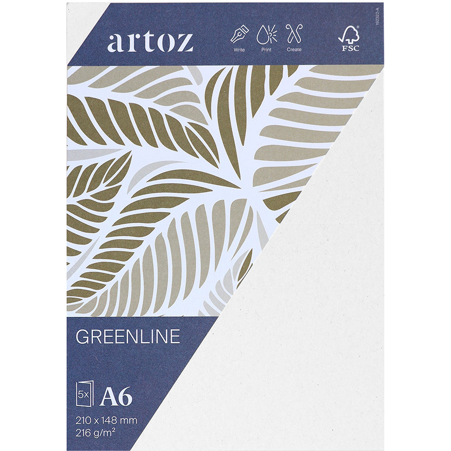 Artoz Klappkarten-Set – A6, Karton 215 g/m², Green Line, Birke – 5 Stk