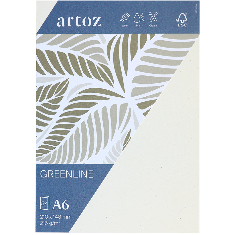 Artoz Brief- / Doppelkarten – 105 × 148 mm – Karton, tortilla – 215 g/m² – 5 Stück