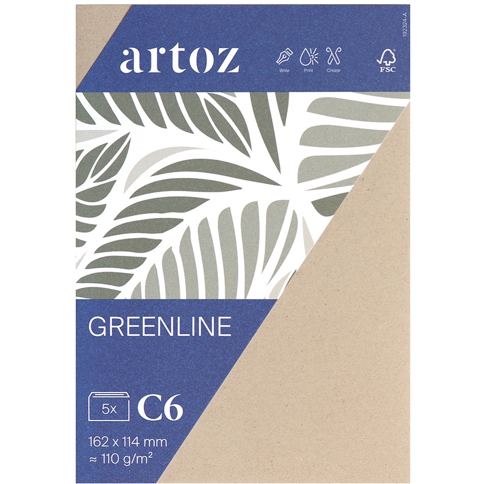 Artoz Couvert C6, ohne Fenster, Haftklebung, desert, 120 g/m² – Artoz – 5 Stk.