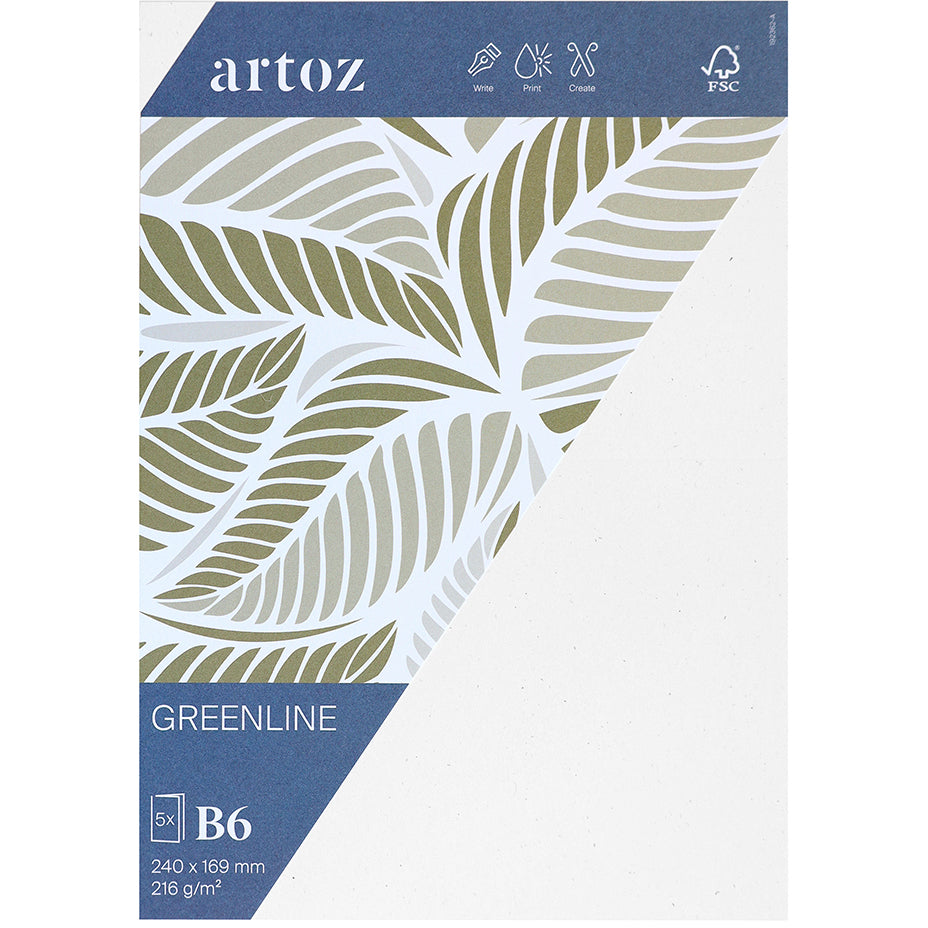 Artoz Brief- / Doppelkarten – 170 × 240 mm – Karton, Birke, mit Falzrille, FSC – 215 g/m² – 5 Stück