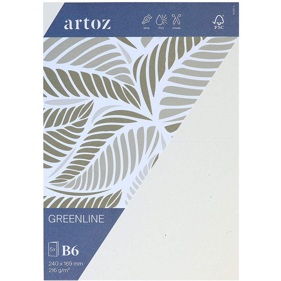 Artoz Doppelkarte – 240 × 169 mm – Karton, tortilla, hochdoppelt, mit Falzrille – 215 g/m² – 5 Stück
