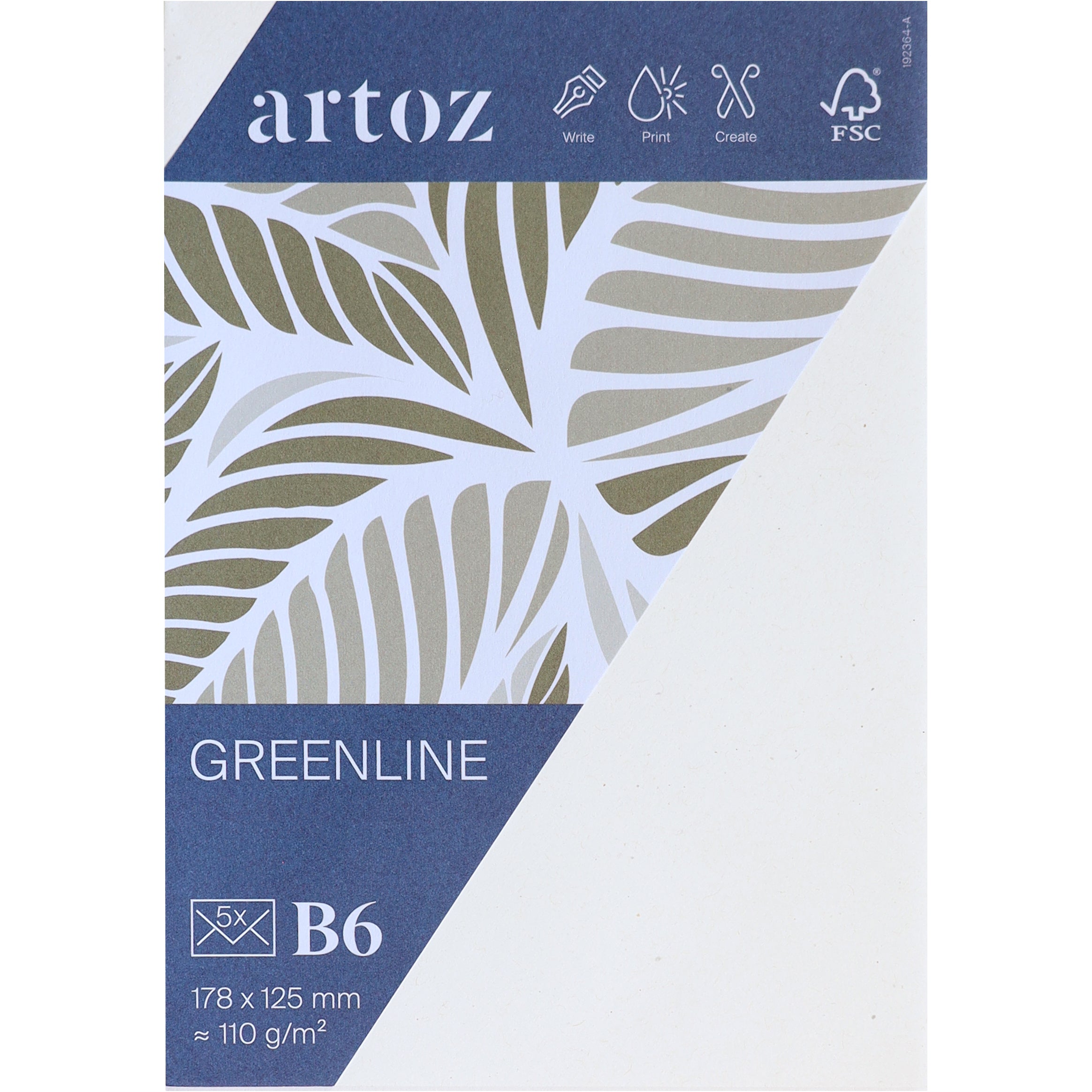 Artoz Couvert B6, ohne Fenster, Nassklebung, Birke, 120 g/m² – 5 Stk.