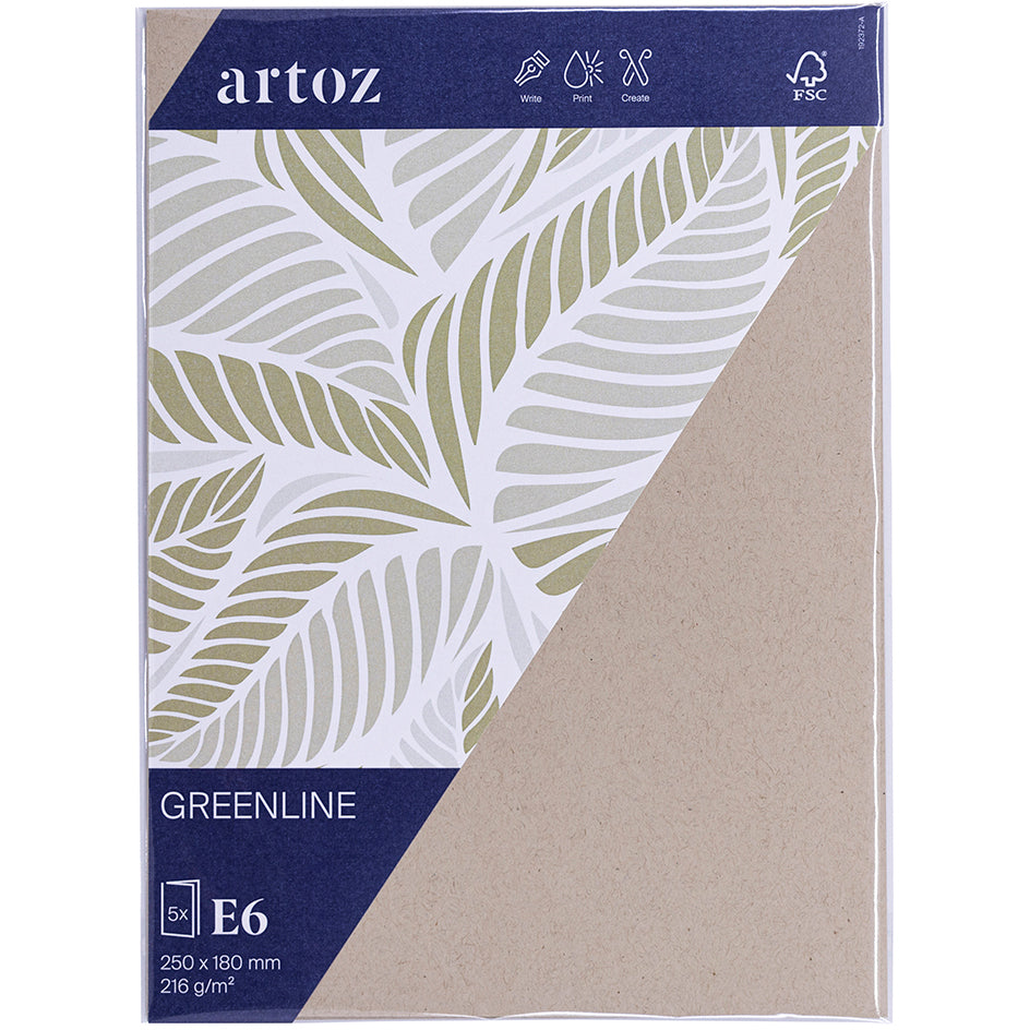 Artoz Brief- / Doppelkarten – 170 × 240 mm – Karton, desert – mit Falzrille – 215 g/m² – 5 Karten