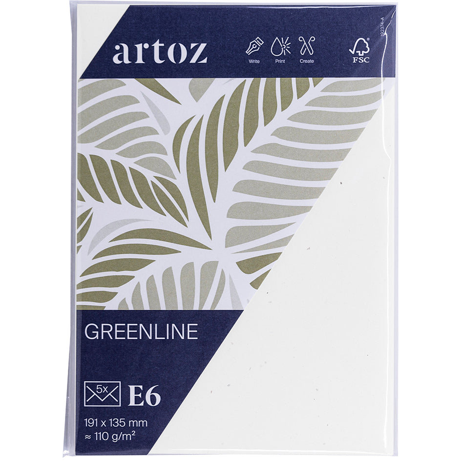 Artoz Couvert 140 × 195 mm, Nassklebung, Birke, 120 g/m², Greenline Papier – 5 Stk.