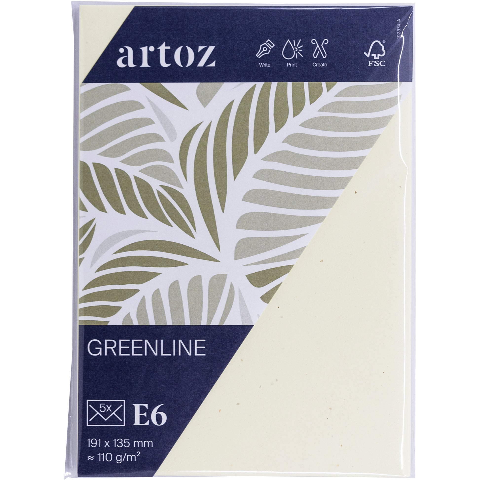 Artoz Couvert 140 × 195 mm, Nassklebung, tortilla, 120 g/m², Greenline Papier – Artoz – 5 Stk.