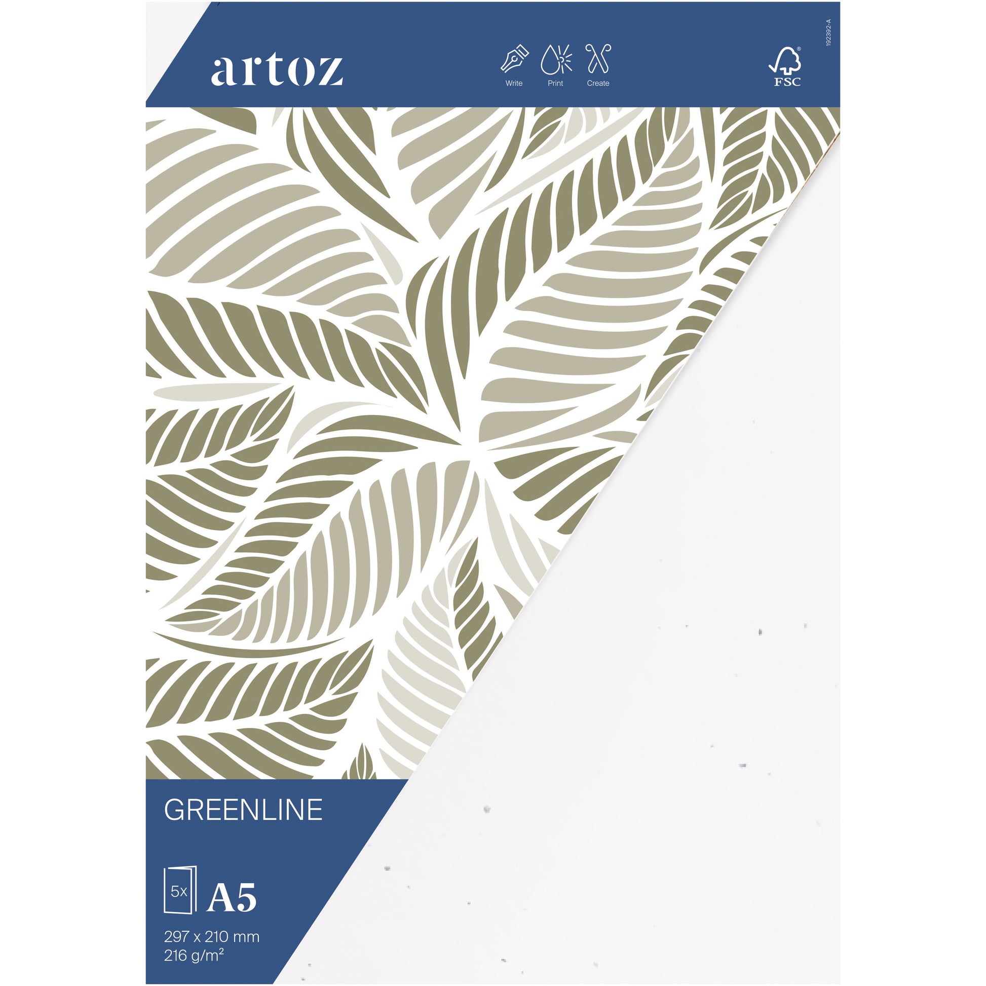 Artoz Klappkarten-Set – A5, Karton 215 g/m², Birke – 5 Stk