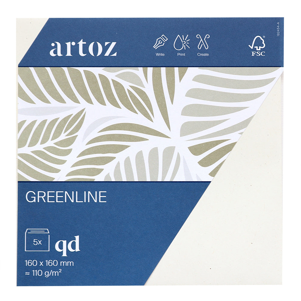 Artoz Umschlag 160 × 160 mm, ohne Fenster, Haftklebung, Tortilla, 120 g/m², Greenline