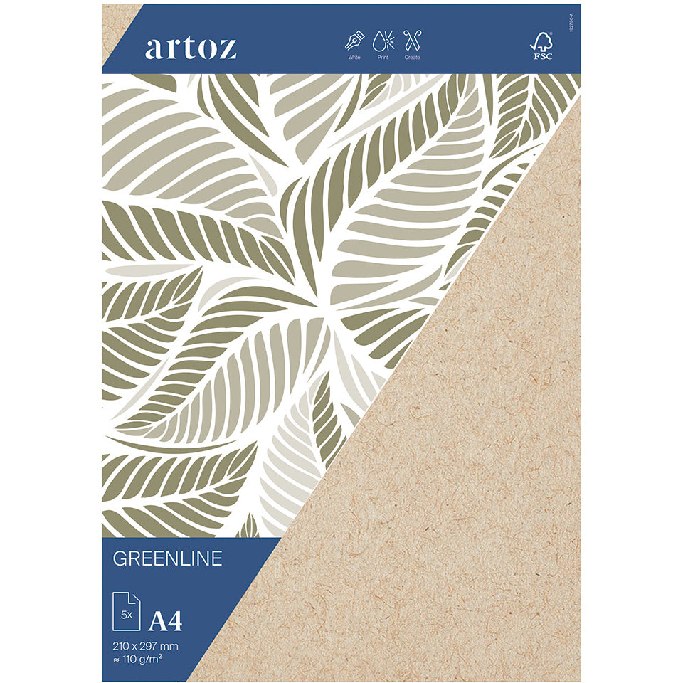 Artoz Design-Papier Greenline, beige, A4, 120 g/m², 5 Blatt, FSC