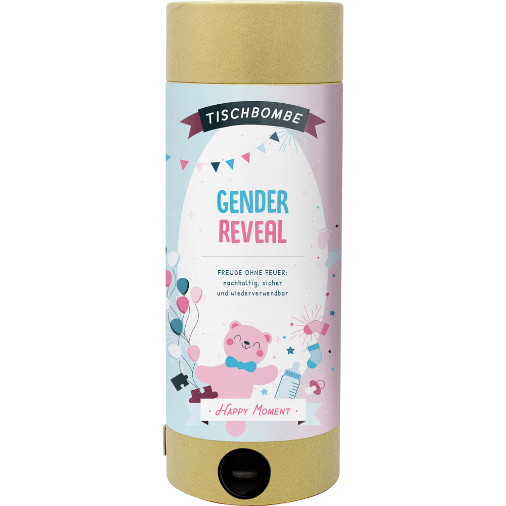 Artoz Tischbombe Gender Reveal Girl – Ø 11 cm × 30 cm – wiederverwendbar