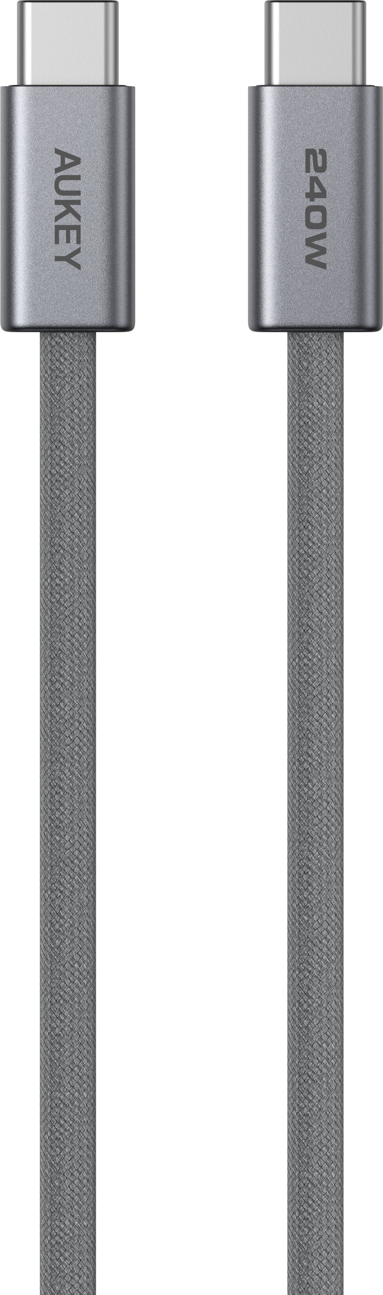 AUKEY USB-C auf USB-C Kabel – USB 2.0 (480 Mbit/s) – 1,0 m – PD 240 W – Geflochten