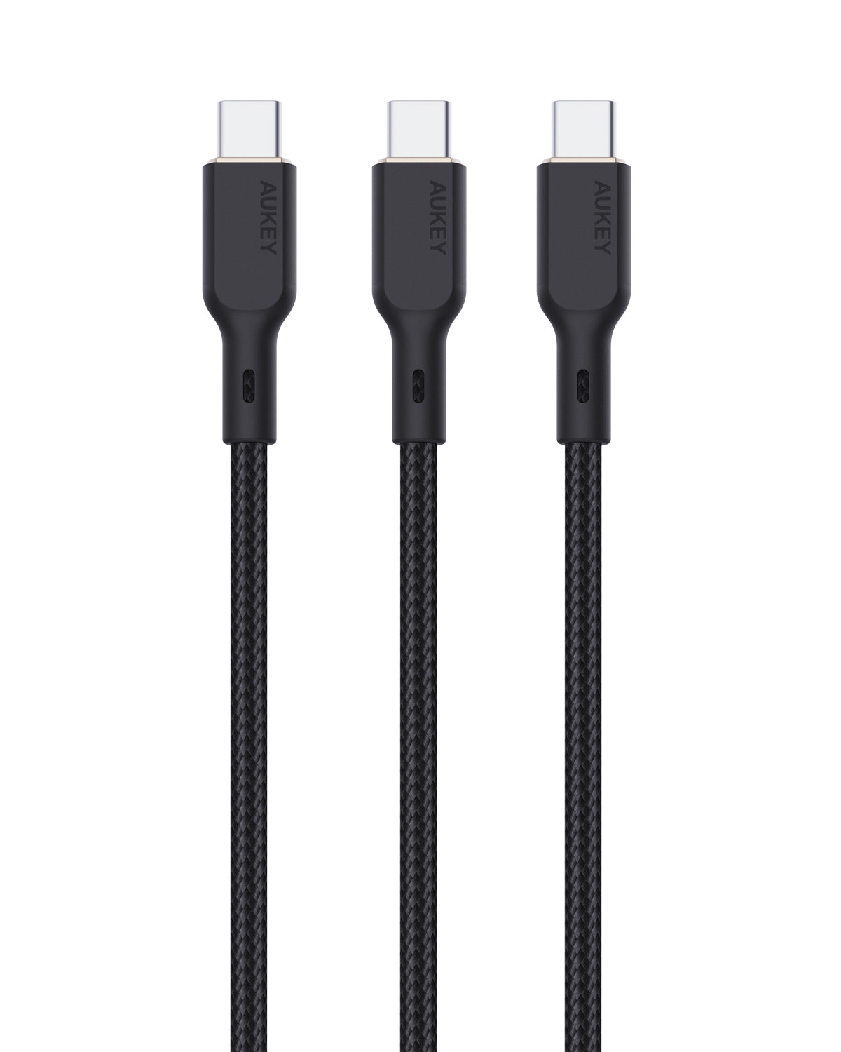 AUKEY USB-C auf USB-C Kabel – USB 2.0 (480 Mbit/s) – 1 m – PD 100 W – Geflochten, Verstärkt – 3er-Set