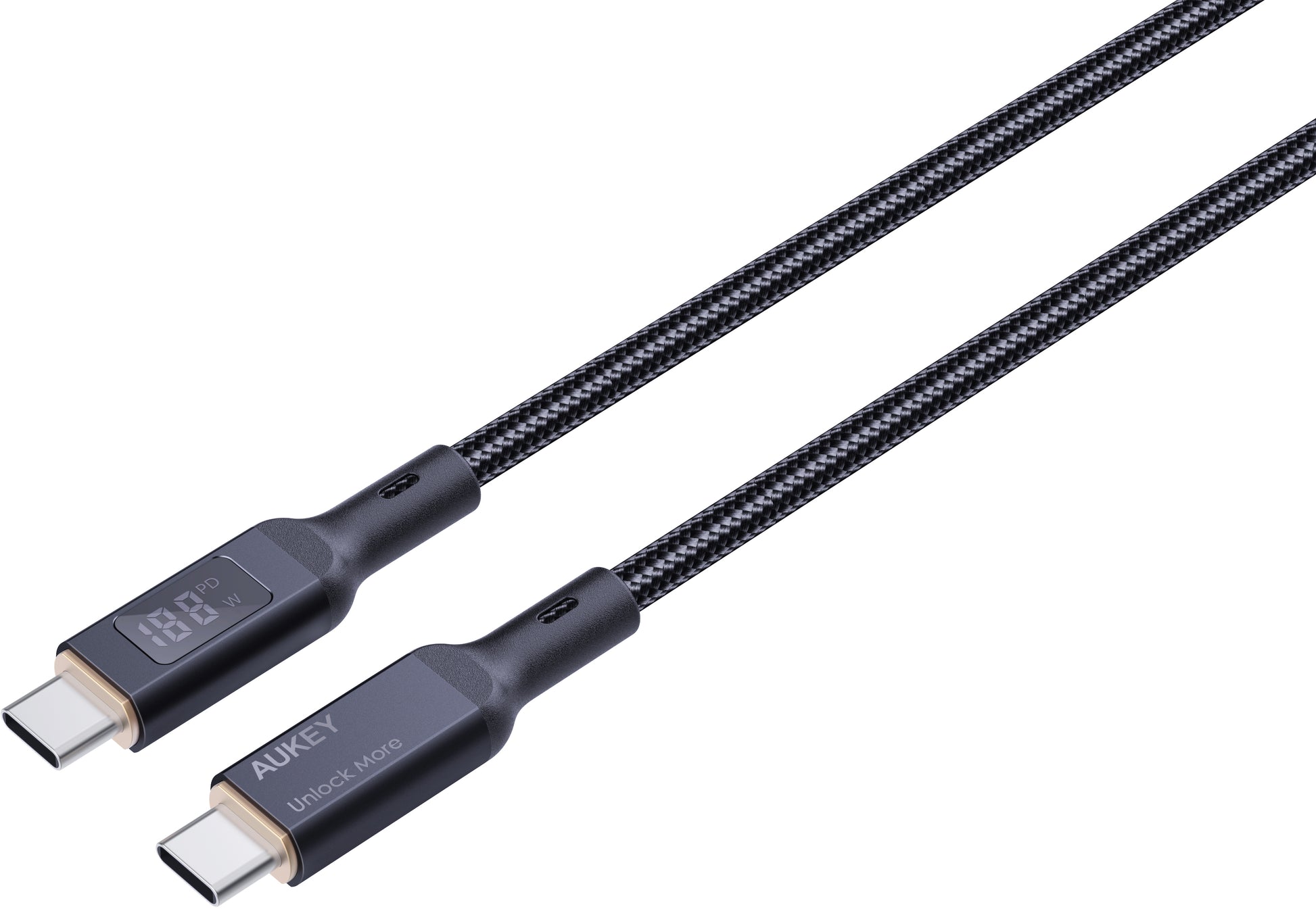 AUKEY USB-C-auf-USB-C-Kabel – USB 2.0 (480 Mbit/s) – 1 m – PD 100 W – LED-Display – für MacBook Pro und mehr