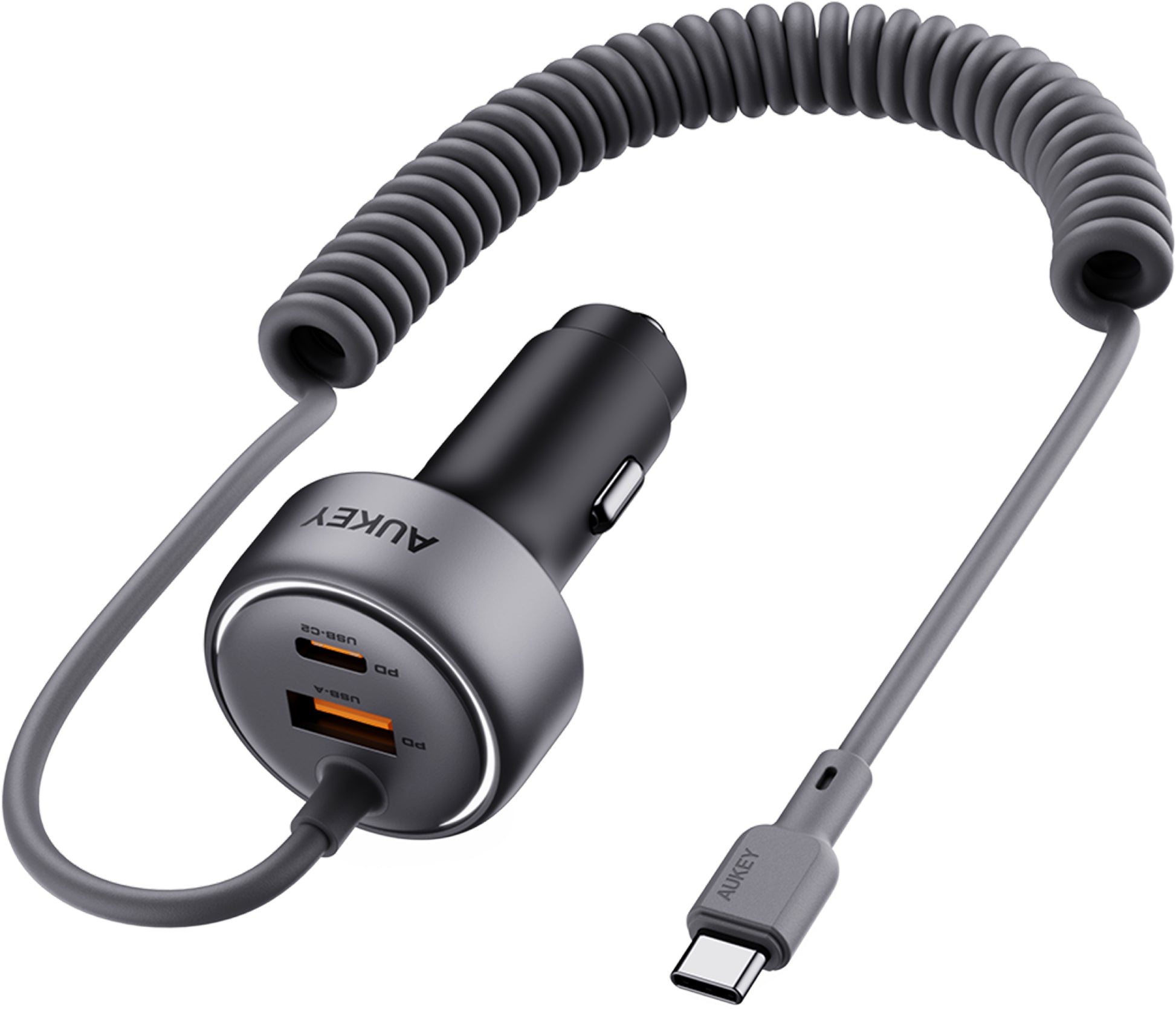 AUKEY Pathfinder Sling CC-P2 Auto-Ladegerät 75 W – USB-C×1, USB-A×1 – für Zigarettenanzünder – Schwarz