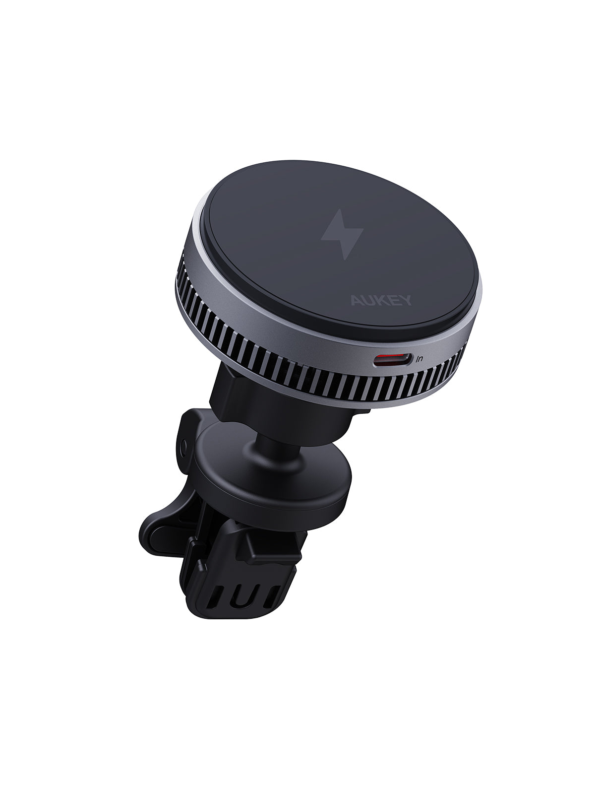 AUKEY MagFusion Dash Pro HD-MC13A Kfz-Ladehalterung – Qi2 – Lüftungsschlitz – 15 W – für iPhone – Schwarz