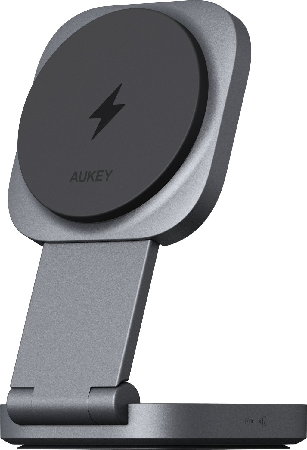 AUKEY MagFusion L LC-MC211 – Qi2-Ladeständer 15 W – faltbar, Metallständer – für iPhone (MagSafe), AirPods