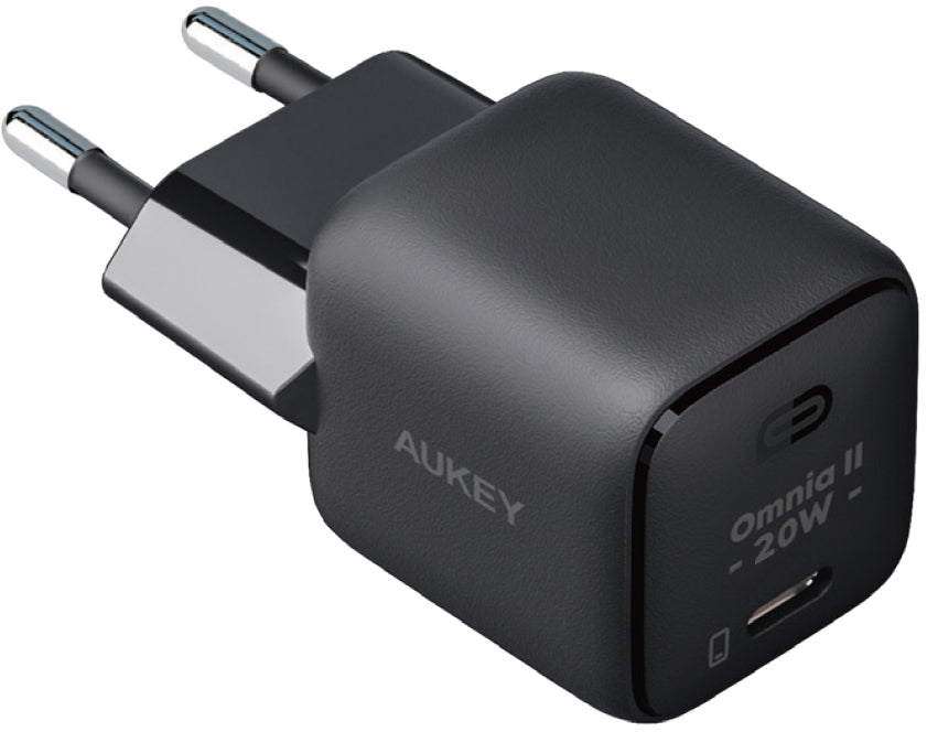 AUKEY Minima PA-B1T USB-Wandladegerät 20 W – USB-C×1 – PD, GaN – Schwarz