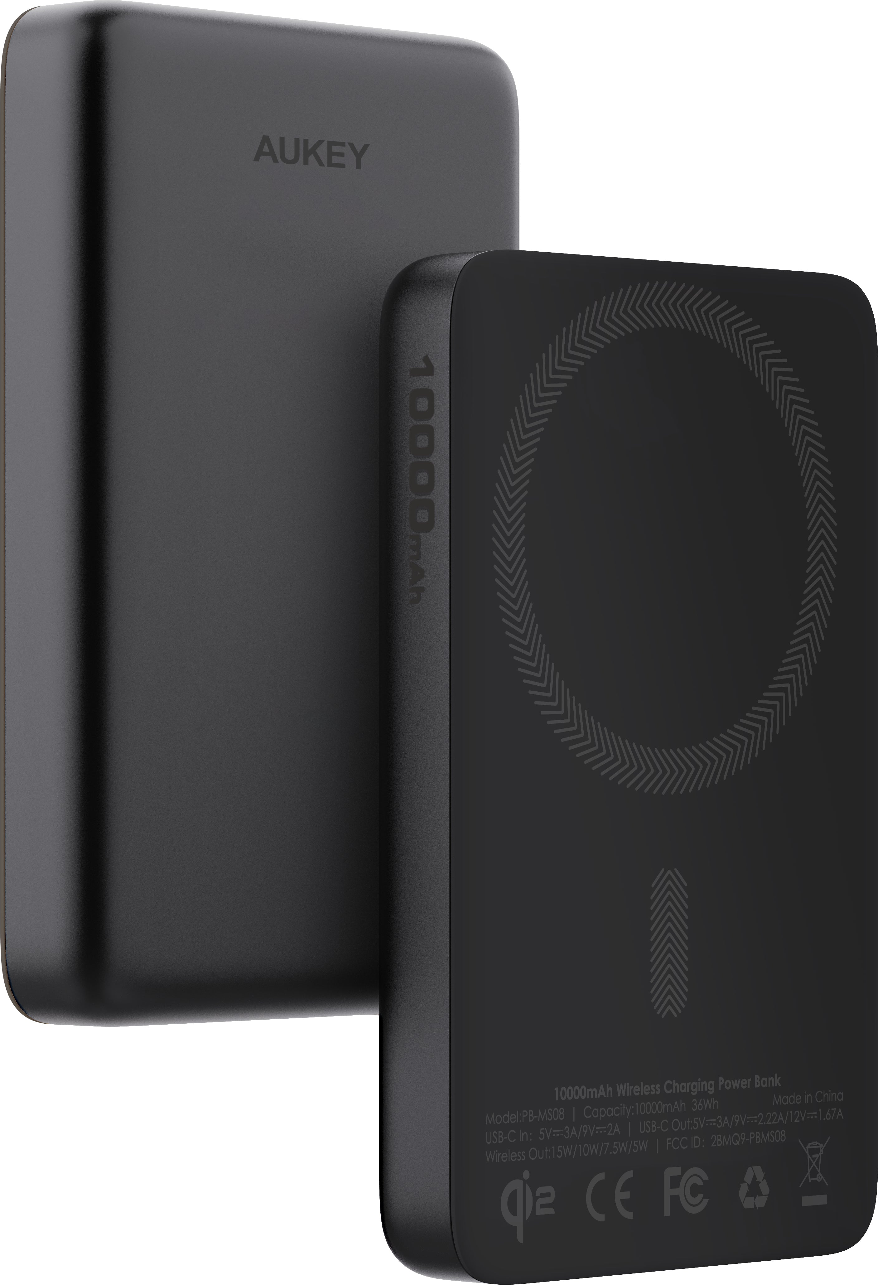 AUKEY MagFusion Slim PB-MS08 MagSafe Powerbank 10'000 mAh – 20 W PD, Qi2 Wireless 15 W