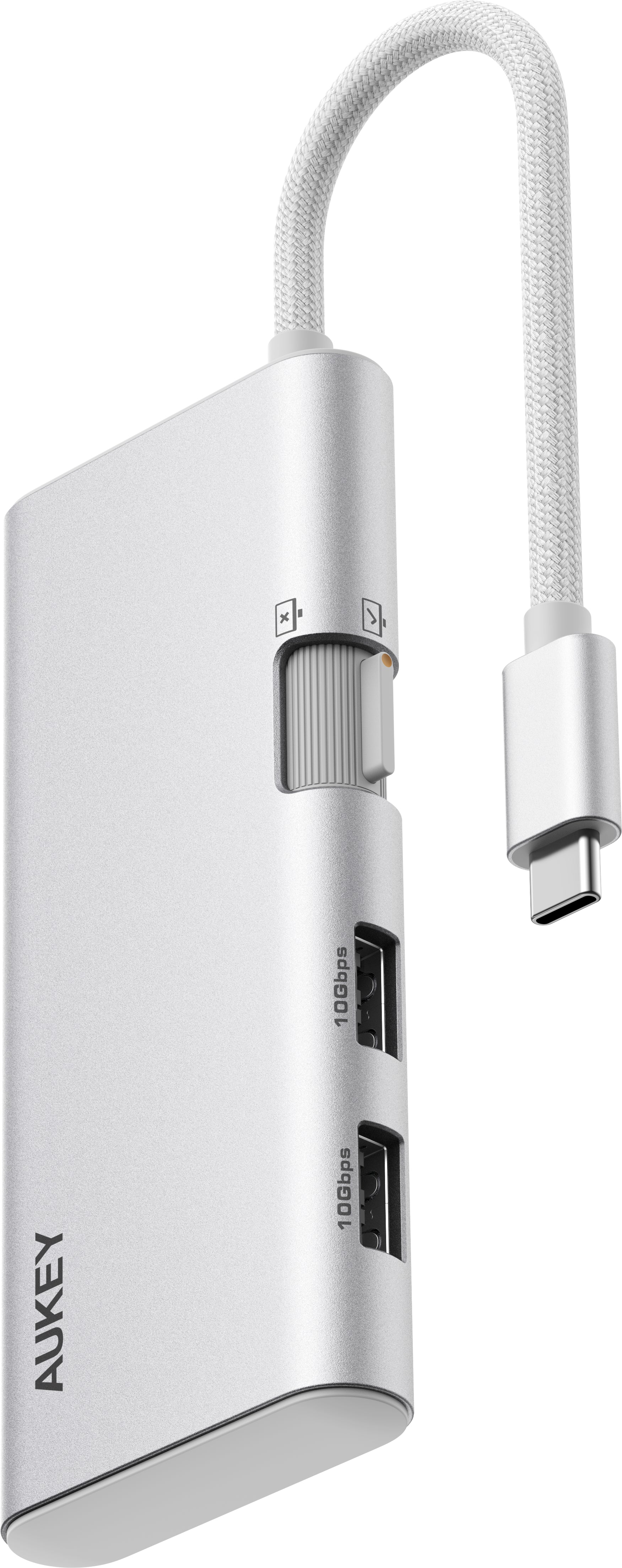 AUKEY UH-CHU02 Multiport-Adapter – USB-C, 2× HDMI, 2× USB-A, 100 W PD, SD/microSD