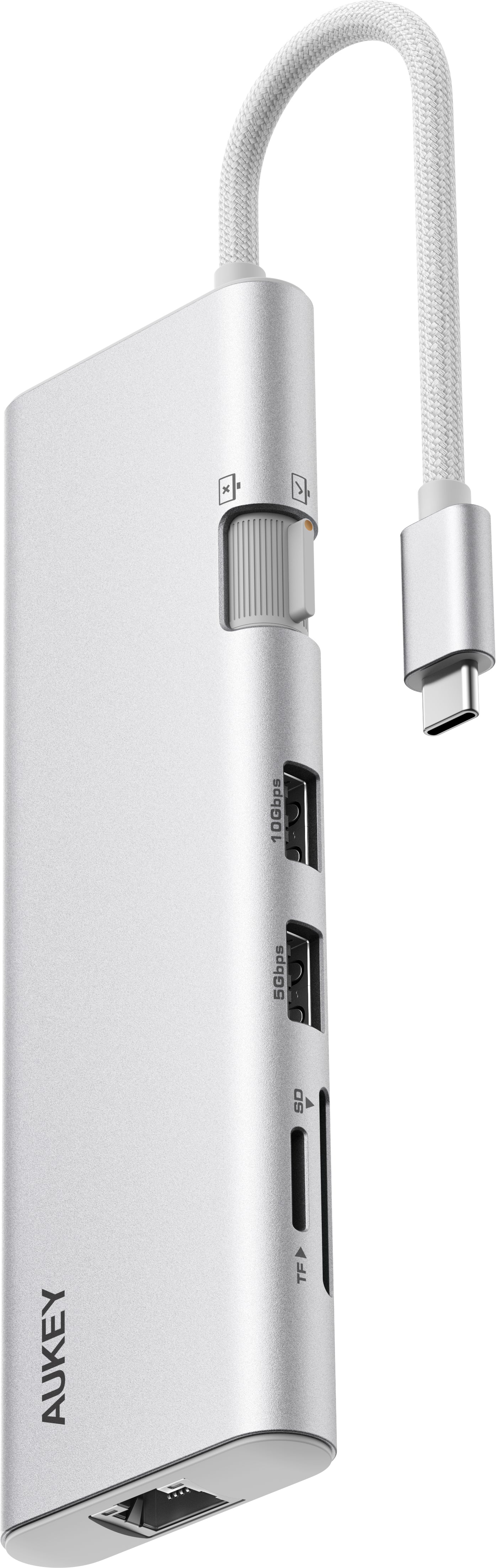 AUKEY UH-CHU03 Multiport-Adapter – USB-C, 4K@60Hz, 2× USB-A, 2× USB-C, 100 W PD