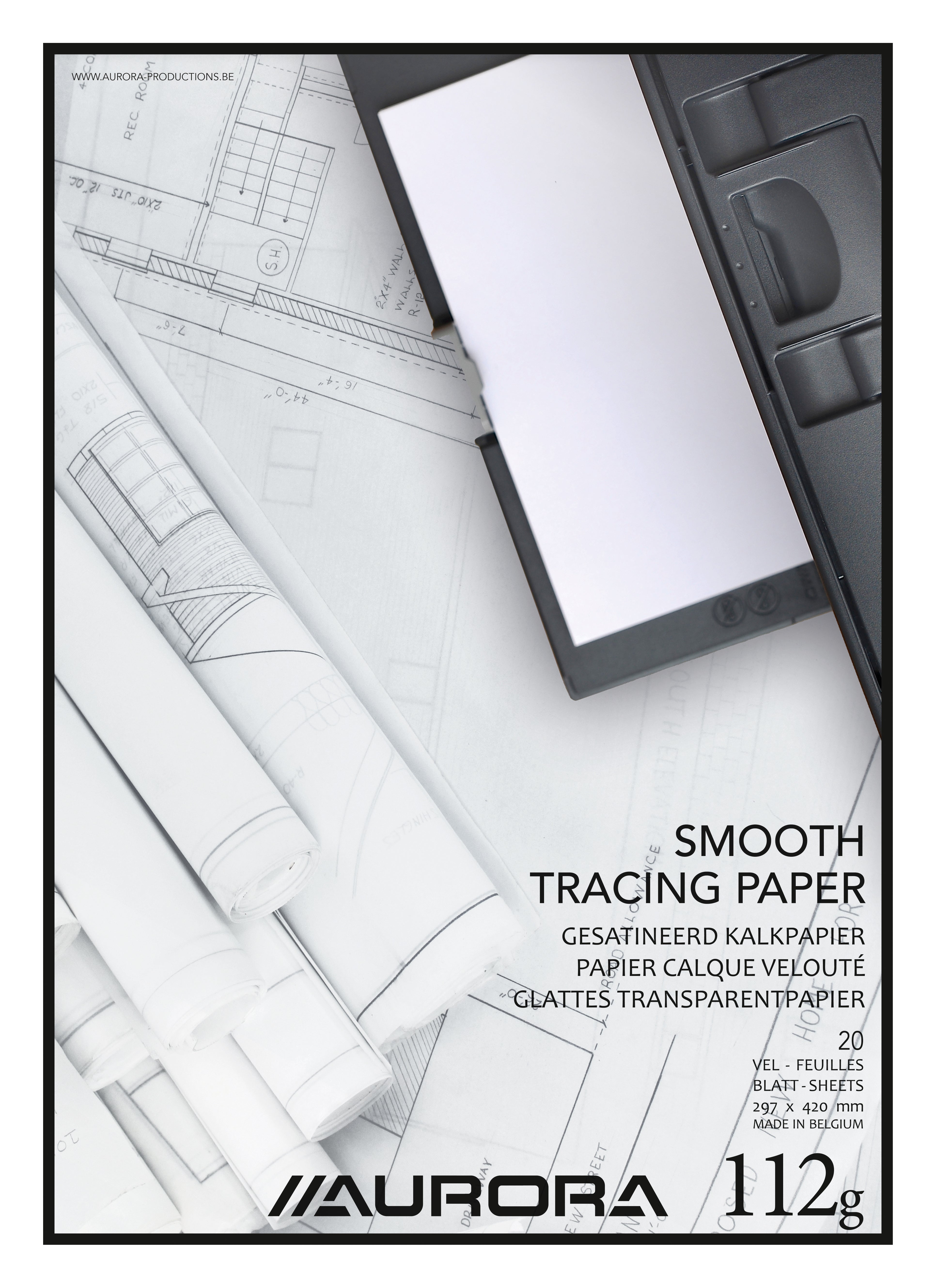 Aurora Transparentpapier Block CA121 – A3, 110 g/m², 20 Blatt