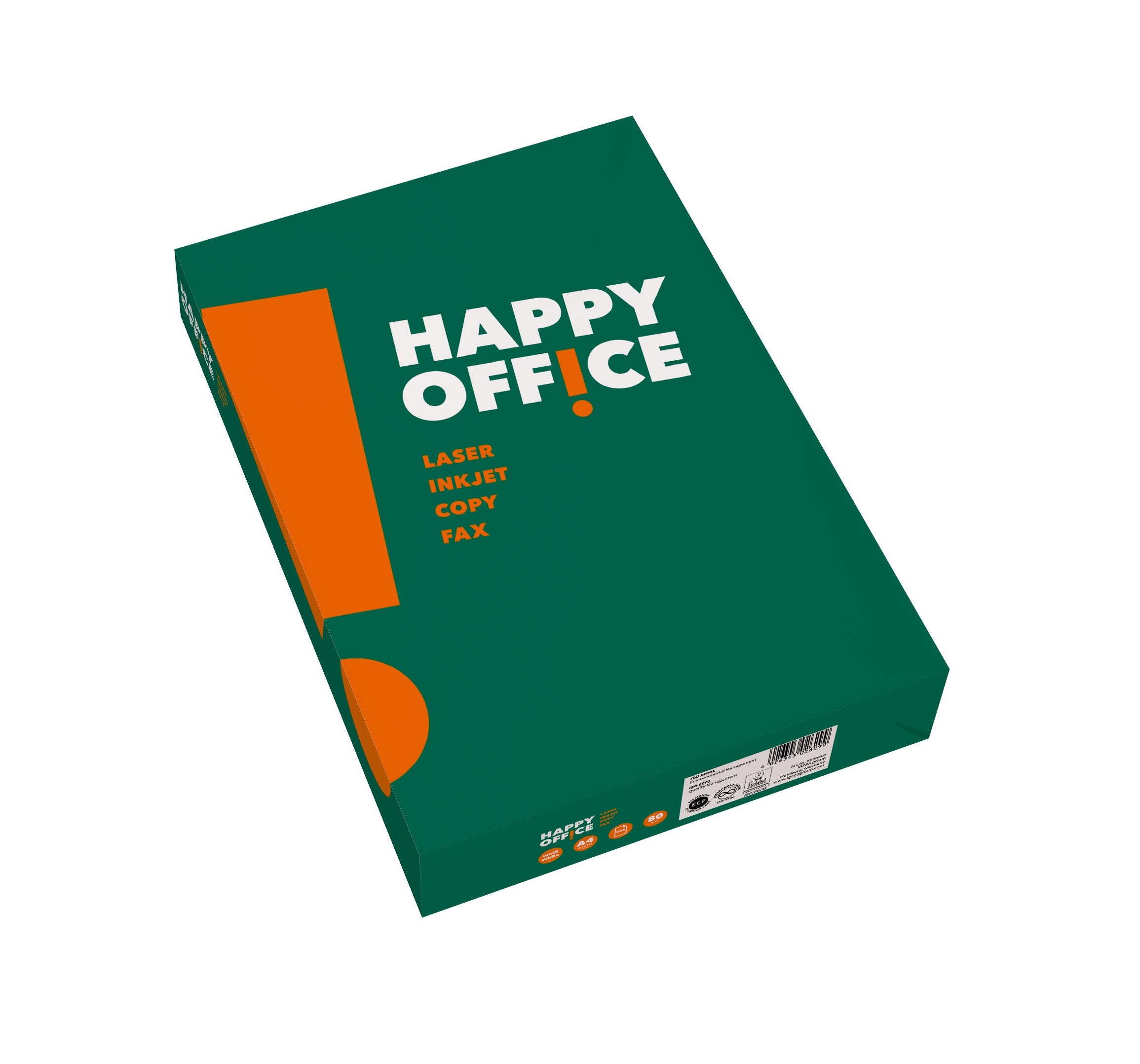 Happy Office Kopierpapier – A4, 80 g/m², hochweiss, Palette