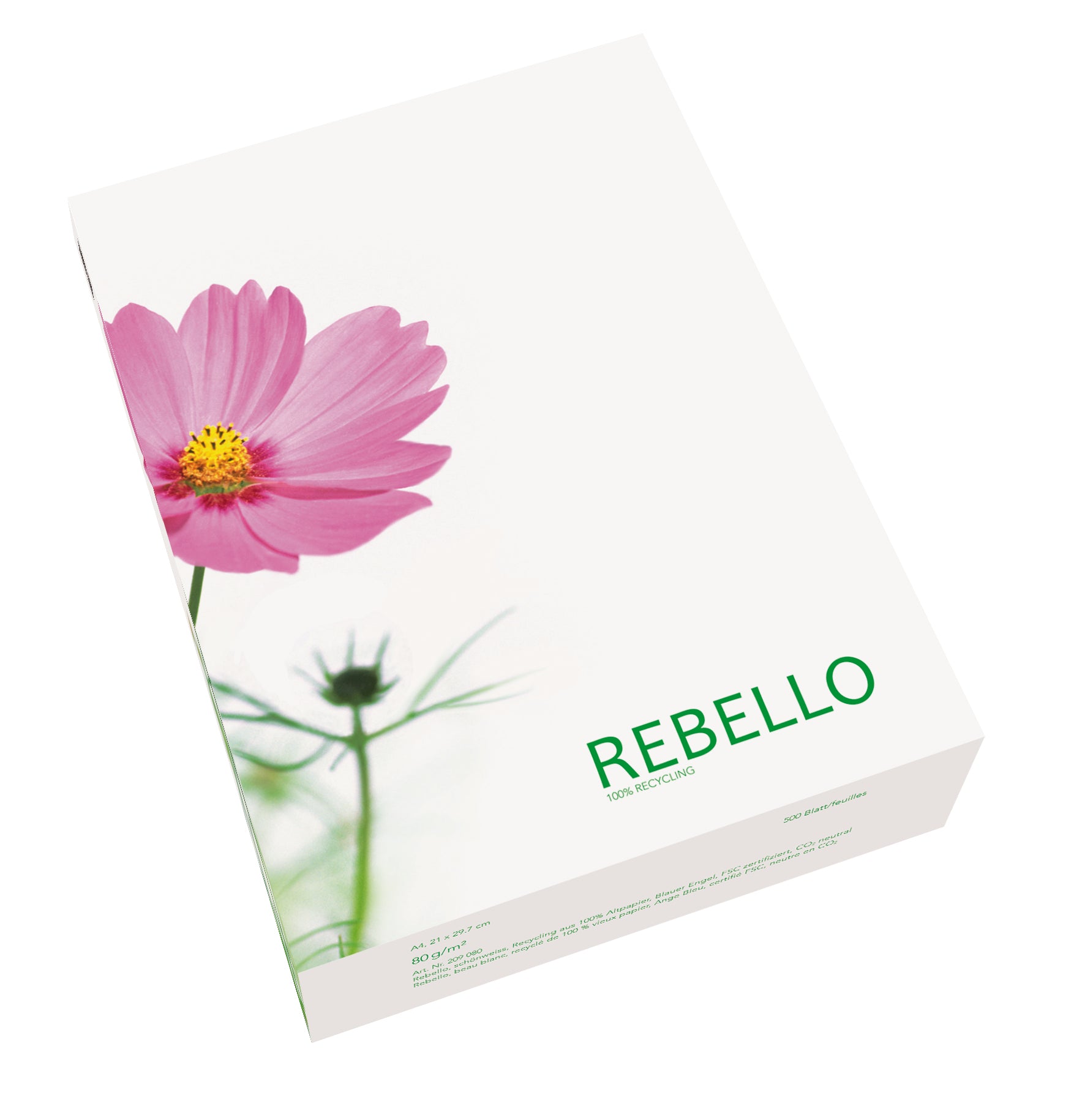 Rebello blauer engel Rebello Kopierpapier Weiss – A4, 90 g/m², 100000 Blatt