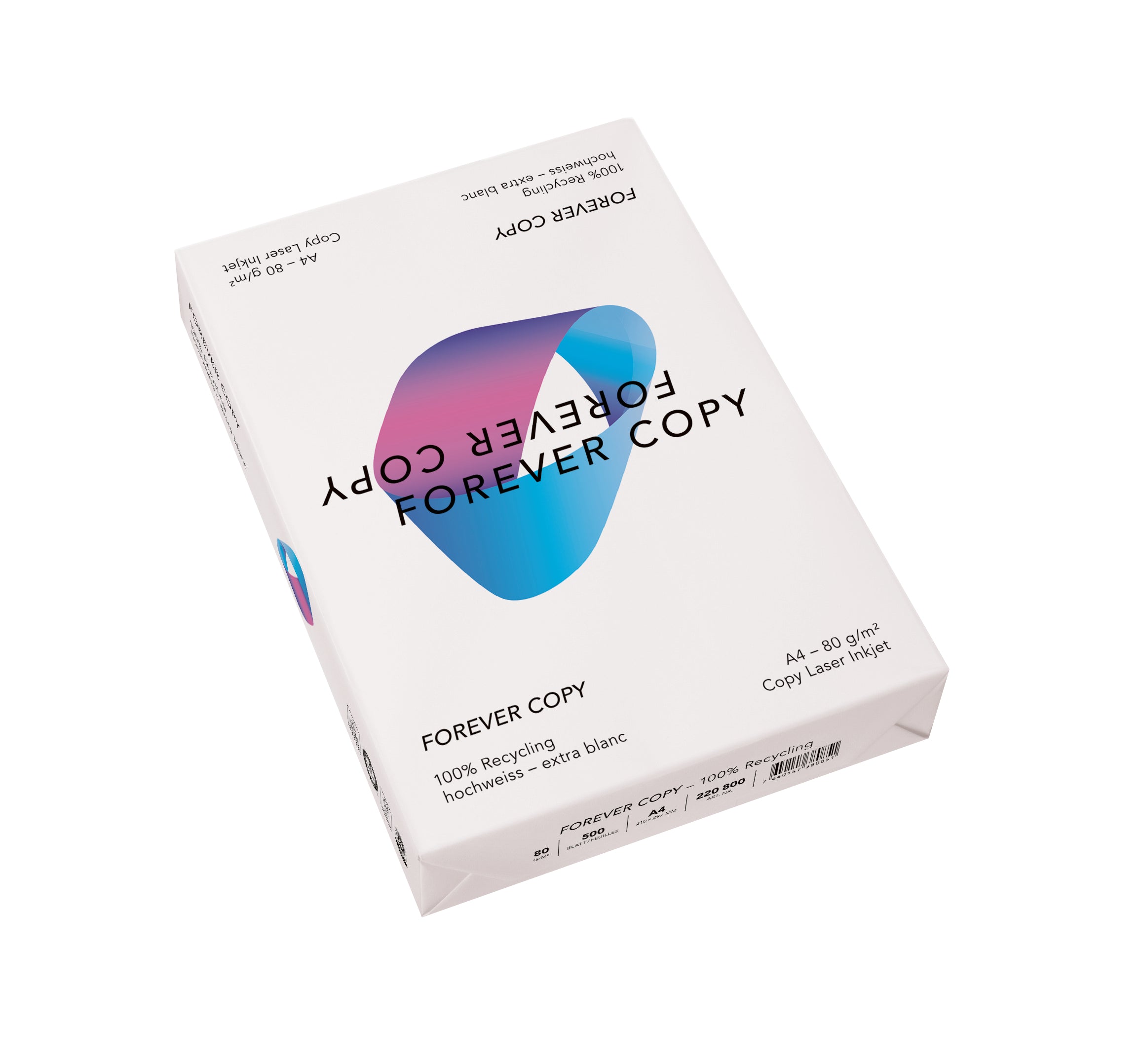 Forever copy 100% Recyclingpapier hochweiss – A3, 80 g/m², 2'500 Blatt