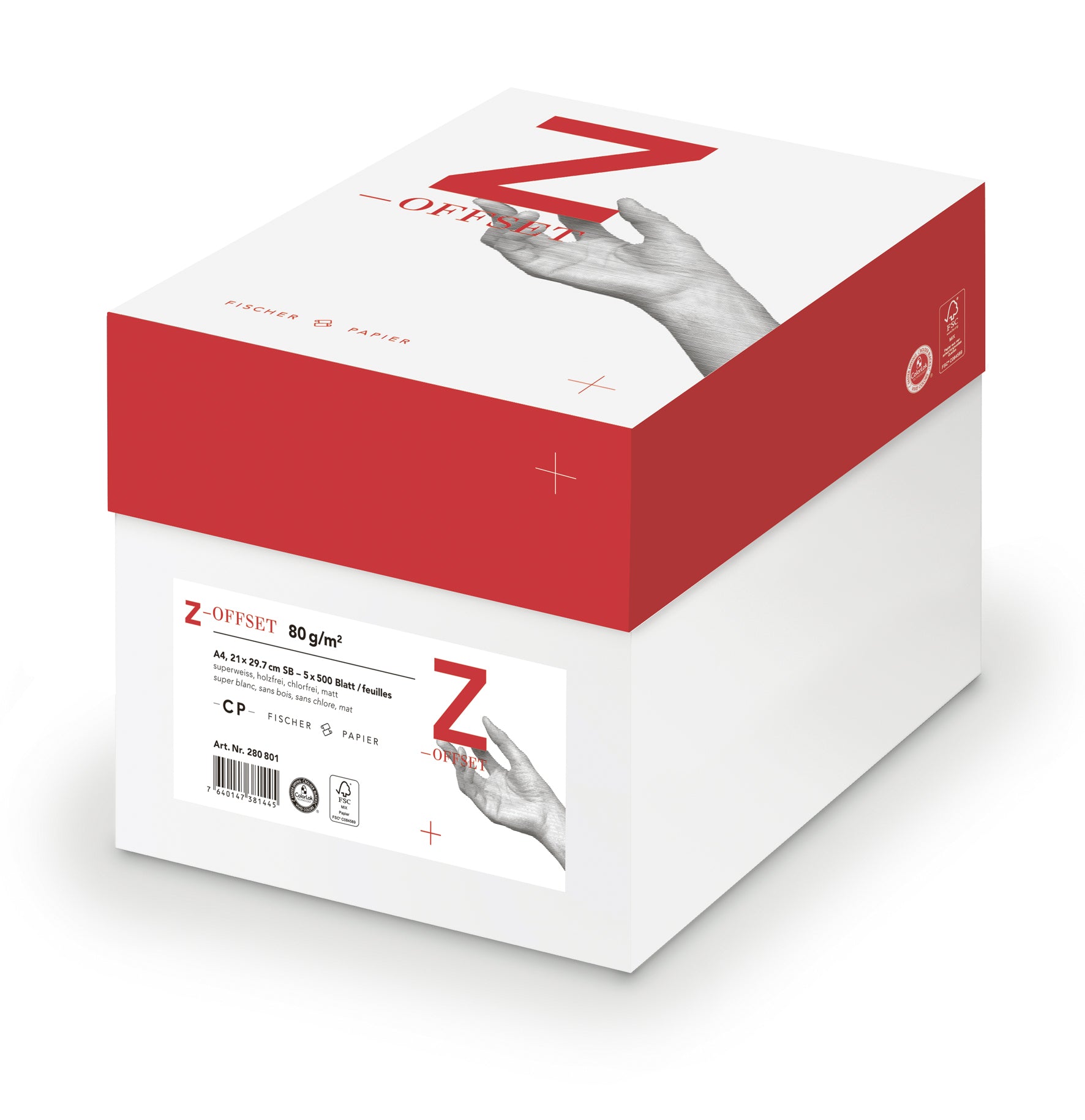 Z-offset Kopierpapier – A4, 80 g/m², naturweiss