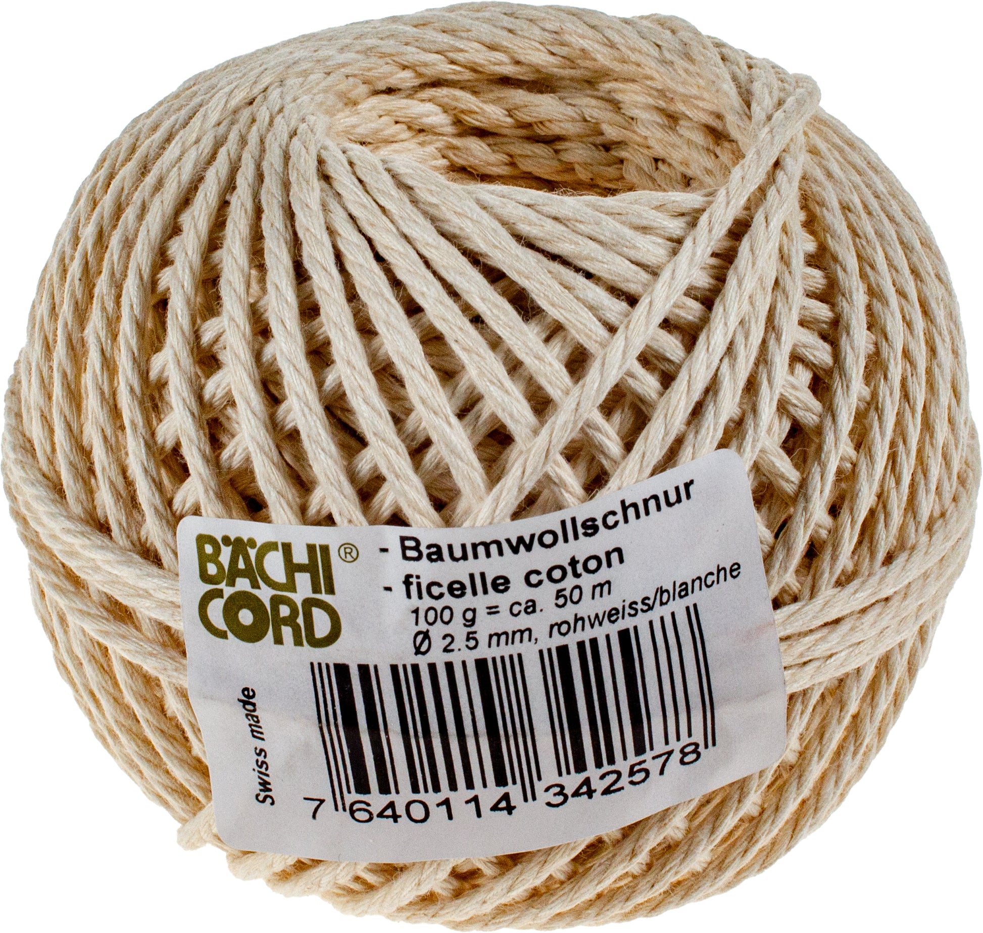 Baechi Bächi-Cord – Kordel Recyclingfaser Ø 2,5 mm × 50 m